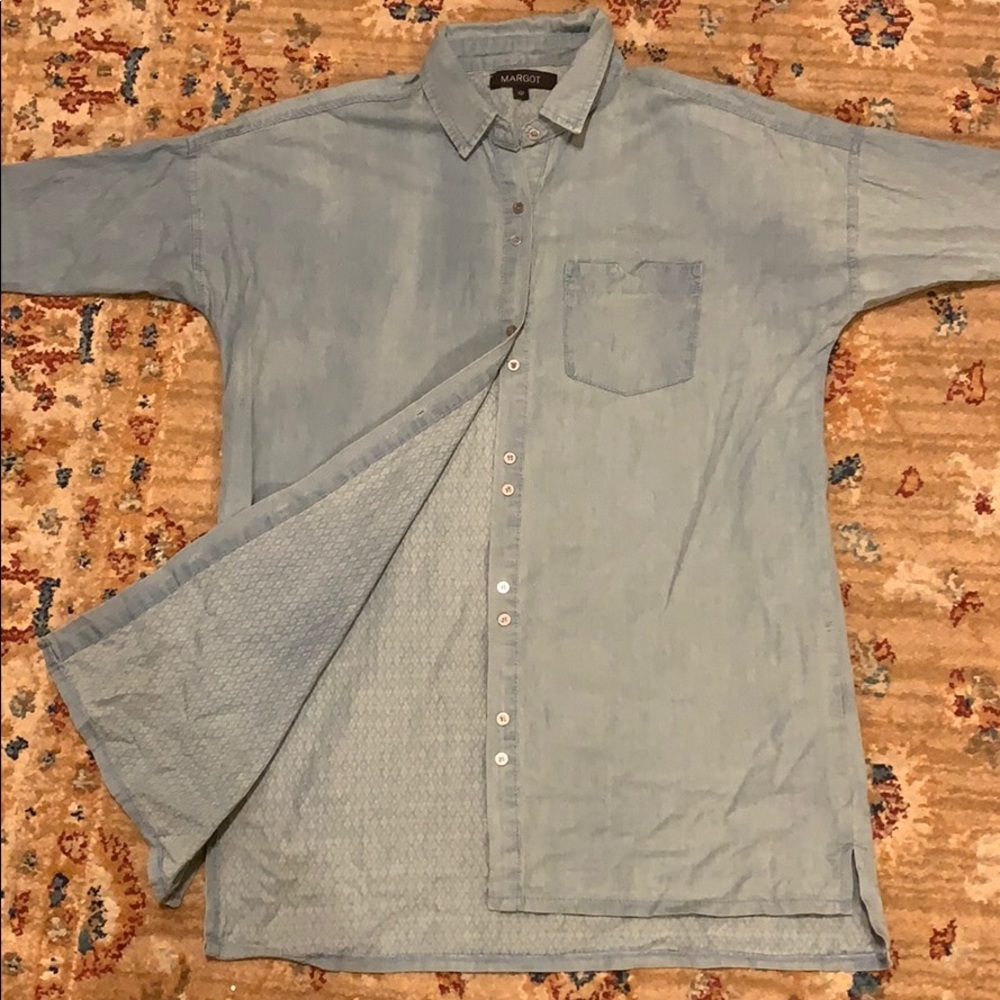 MARGOT | Denim Multi-Pattern Button-Up Shirt
